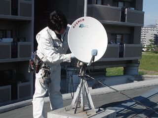 TV共聴設備工事の現場写真